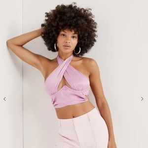 For Love & Lemons - Cross Front Crop Top